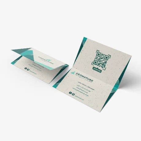 Cartes de visite pliables écologiques et naturelles