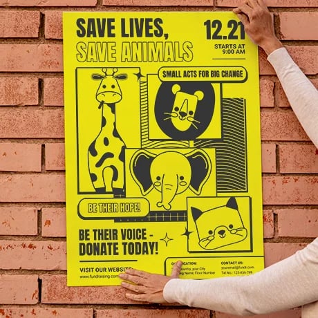 Affiches papier fluo